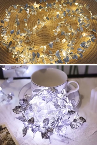 3 Metre Yaldızlı Gümüş Led Işık - Dekoratif Ortam Ve Yılbaşı Aydınlatması Çok Renkli