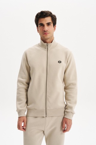 Ar-ma Erkek Örme Sweatshirt Regular Fit 3 İplik Basic Dik Yaka Tam Fermuarlı Cepli %70 Pamuk %30 Polyester K30324650702 Bej-b1 Bej