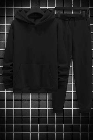 Uyguntarz Unisex Sometimes X Baskılı Eşofman Takımı Siyah