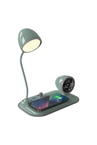 S-link Sl-cw21 Yeşil Telefon Uyumlu Fast Şarj 15w Ayarlanabilir Led Işıklı Masa Lambası Çok Renkli