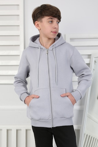 Erkek Çocuk Sweatshirt İçi Polarlı Gri