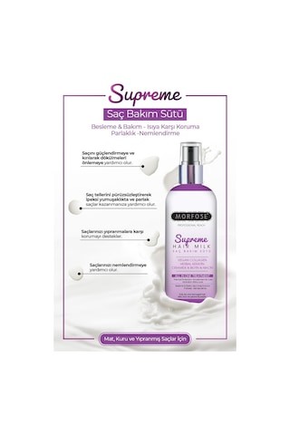 Morfose Supreme Saç Bakım Sütü 300 Ml - Isıya Karşı Koruma, Nemlendirme Ve Parlaklık
