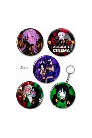 Freak Circus 15'li Rozet Seti 1 Adet Açacaklı Anahtarlık Dark Kawaii Broş Pin Çok Renkli
