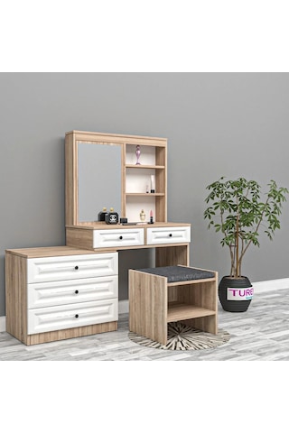 Bird Membran Makyaj Masası Mdf Siyah