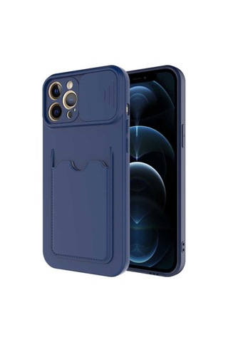 Apple Uyumlu iPhone 12 Pro Kılıf Zore Kartix Kapak Lacivert