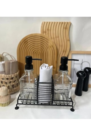 Mien Standlı 2 Li Sabunluk Seti Şeffaf