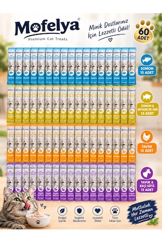 Krem Kedi Ödül Maması Karışık Tatlar 15 Gr X 60 Ad.