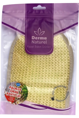 Derma Naturel Palmiye Lifi Örme Banyo Eldiveni 2 Li Set