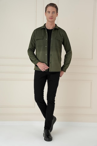 Efor G 1578 Slim Fit Haki Klasik Gömlek Haki