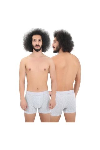 Cnt Erkek Boxer Premium Ambalajlı Boxer Rahat Katlanma Yapmaz Dikişleri Sağlam Patlama Yapmaz Gri Melanj Gri Melanj