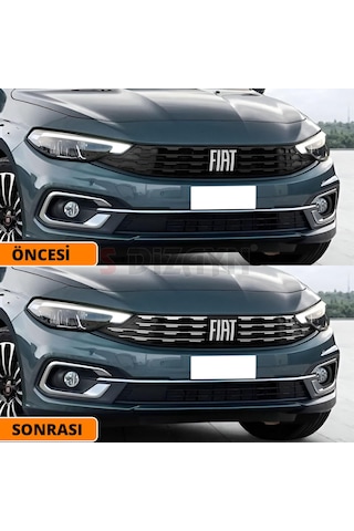 Ototunıng53 Fiat Egea Set Krom Ön Alt Panjur Çıtası Fiat Egea Krom Ön Panjur 2020 Üzeri Uyumlu 8 Prç.