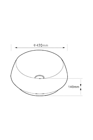 Lena - Tezgah Üstü Porselen Lavabo - E-7014b- Beyaz