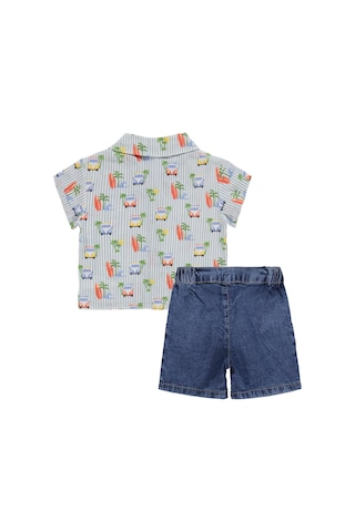 Civil Baby Erkek Bebek Araba Empirme 6-18 Ay Takım - Mavi