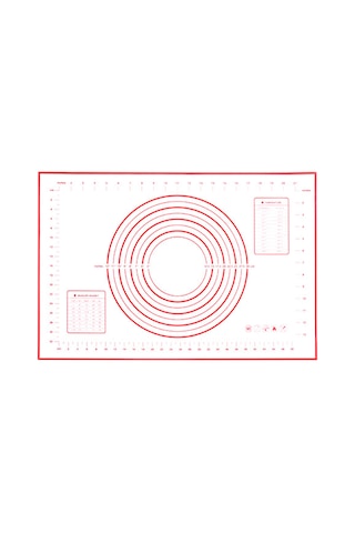 Suofeng Kırmızı 40x30cm Ölçülü Silikon Hamur Hazırlama Ve Fırın Matı - Yeniden Kullanılabilir Pastacılık Aleti Kırmızı
