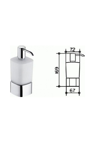 Keuco Aks. Elegance Sıvı Sabunluk tezgah Üstü Cam- Krom - Keu