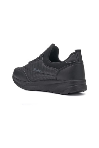 Parley 940-24 Deri Anatomik Lastikli Kadın Sneaker Siyah