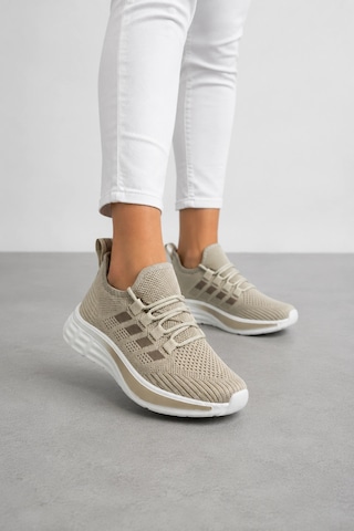 Ht Hotin Loki Kadın Günlük Spor Ayakkabı Hafif Esnek Tabanlı Rahat Sneaker - Bej
