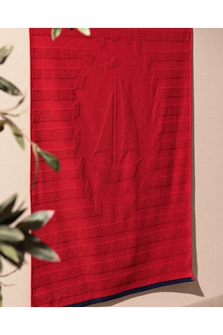 Madame Coco Mathis %100 Pamuk Plaj Havlusu - Kırmızı - 70x150 Cm 8684427310878 Çok Renkli