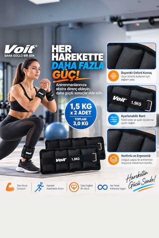 1,5 KG x 2 Adet Ayarlanabilir El ve Ayak Bilek Ağırlığı, Cırt Cırtlı Fitness Egzersiz Ağırlık Seti