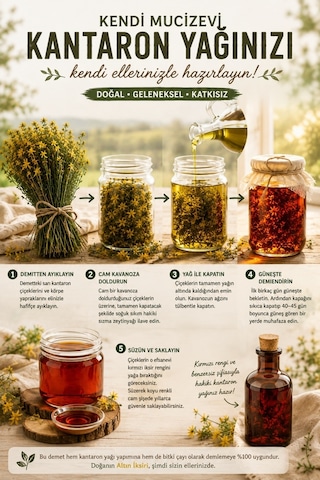 Yörem Afyon Anadolu Nun Altın İksiri Hakiki Sarı Kantaron Otu, St. John S Wort Hypericum Perforatum 1 Demet