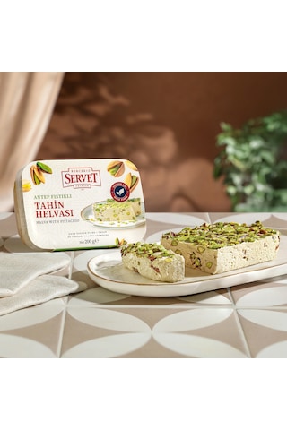 Servet Rafine Şeker İlavesiz - Antep Fıstıklı Taze Tahin Helvası 200g