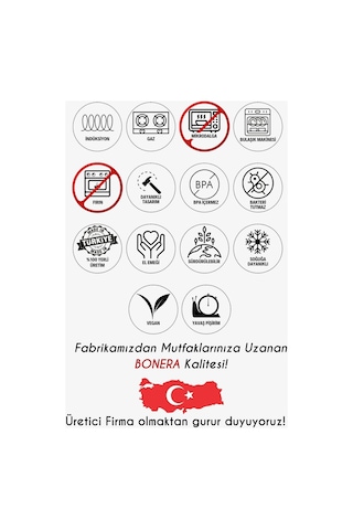 Bonera Nirvana Mega 10 Parça 304 Paslanmaz Çelik Tencere Seti Gold Kulplu Metalik