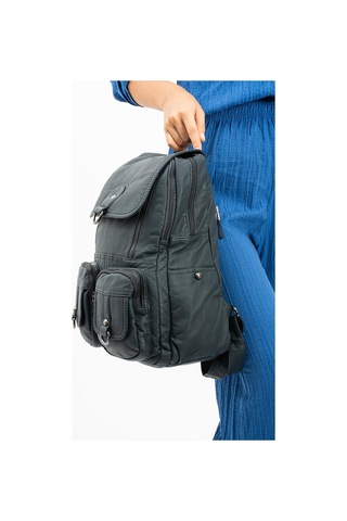 571 Collections Yıkanmış Deri Sırt Çantası Mavi Model: 571-11-11e - Mavi