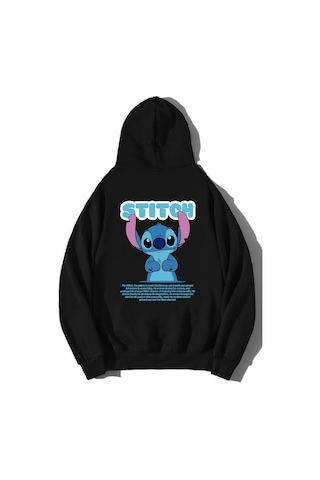 Brz Collection Unisex Oversize Stitch Hoodie Siyah Siyah