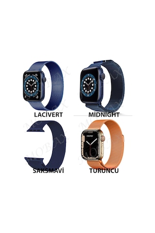 Apple Uyumlu  Watch 42/44/45/46/49mm Kordon Milano Loop Metal Kordon 2/3/4/5/6/se/7/8/9/10/ultra