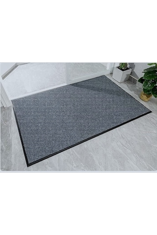 Gri Renk Çamur Kazıyıcı Sıyırıcı Kapı Önü Paspası 90x150