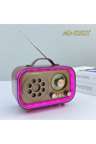 Rgb Kablosuz Şarjlı Nostaljik Radyo Mp3, Sd, Usb Bluetooth Hoparlör