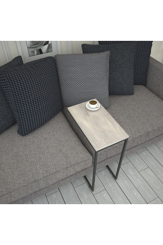 Callen Yan Sehpa & Tekerlekli Servis Sehpası Metal Deniz Meşe