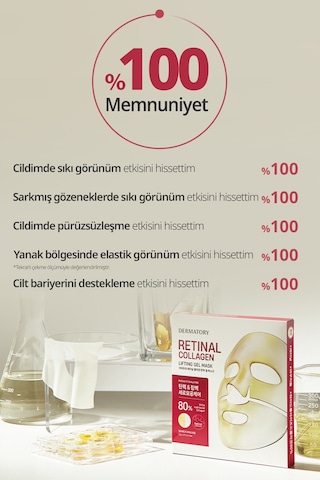 Yaşlanma Karşıtı Şeffaflaşan Kolajen Jel Maske Dermatory Retinal Collagen Lifting Gel Mask