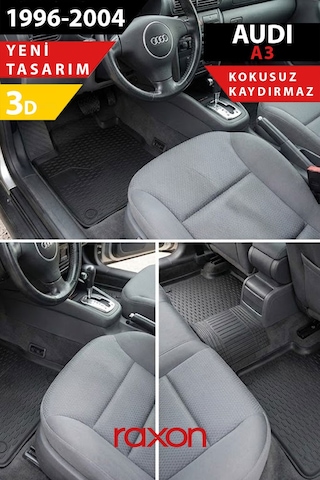Audi A3 1996-2004 3d Havuzlu Paspas Tam Uyumlu Su Geçirmez, Kaymaz