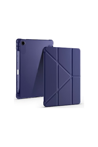 Samsung Galaxy Uyumlu Tab A11 Plus 11inç X230 Kılıf Kalem Bölmeli Trifolding Case X235 X236b Kılıf