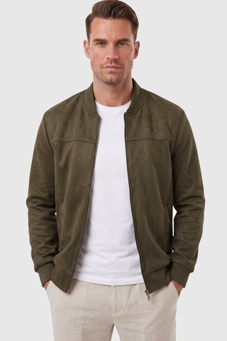 Rizzup Erkek Slim Fit Likralı Haki Süet Ceket Kırışmayan Ütü Gerektirmeyen Mevsimlik Mont 2504334