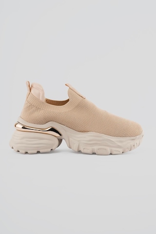 Mubiano Kadın Sneaker Kalın Taban Slip On Spor Ayakkabı Aurex Bej Bej