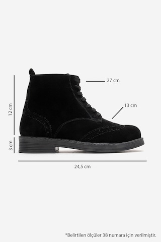 Luvishoes Nelvy Siyah Süet Hakiki Deri Kadın Bot Siyah