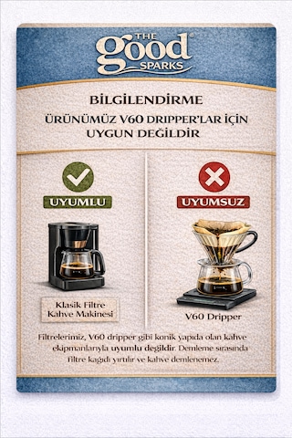 The Good Sparks Filtre Kahve Kağıdı 80 Adet Büyük Boy 4 Numara Kağıt Filtre