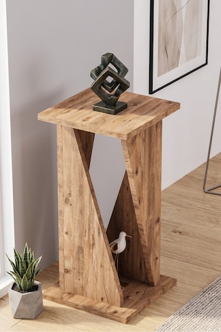 Yan Sehpa Modern Zigon Sehpa Dekoratif Çok Amaçlı Sehpa Vizyon 6034 Atlantik Çam Çok Renkli