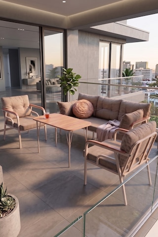 Ekon Serisi 1. Sınf 3+1+1 Ve 1 Adet Orta Sehpa 2 Yastıklı Bahçe Balkon Oturma Koltuk Takımı Cappucino İskelet Cappucino Minder