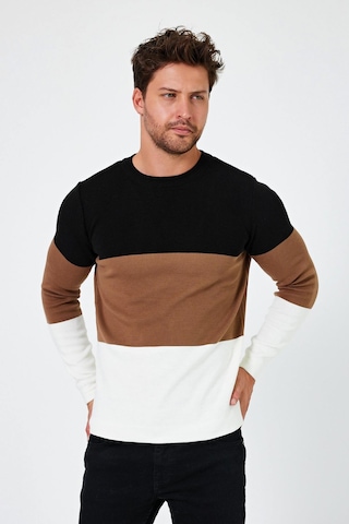 Alexander Gardi Alexandergardı Bisiklet Yaka Renk Bloklu Regular Fit Kazak E24-eze-05 001
