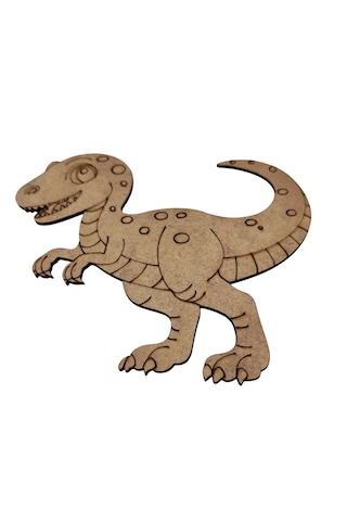 Ahşap Boyanabilir Dinozor Figürü T-rex 16x13 Cm - 3mm Mdf Eğitici Boyama Seti 10 Adet