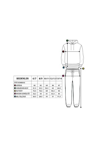 Toontoy Erkek Çocuk Kapüşonlu Baskılı Eşofman Takımı Antrasit Melanj