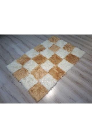 Yamalı Home Style Post Halı Krem Kahve 120 x 180 Cm