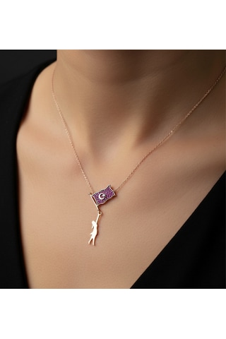 Modahilye 925 Ayar Gümüş Ayyıldız Rozegold Kolye Rose Gold