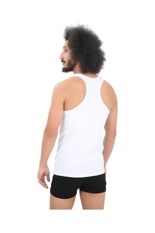 Cnt Erkek Ribana Atlet 6'lı Full Likralı Rambo Sporcu Atlet Beyaz Beyaz