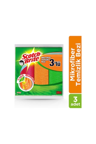 Scotch Brite Mikrofiber Temizlik Bezi 3 Adet Çok Renkli