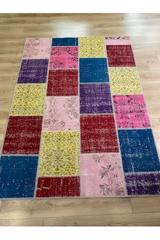 Çam Halı Pw726 Multi El Dokuma Patchwork Yün Halı - 170x240