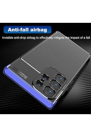 Samsung Galaxy S25 Ultra Uyumlu Kılıf Kamera Korumalı Karbon Silikon Kap